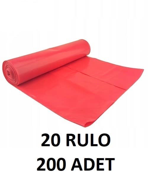 80X110 Jumbo Rulo Çöp Torbası 300GR 20Lİ Koli (Kırmızı) - Pazaribu