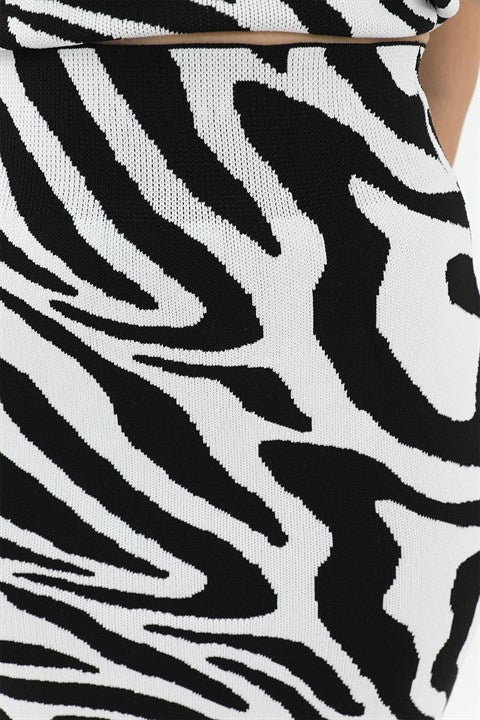 Zebra Desen Etek - Siyah - Pazaribu